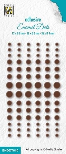 Nellie Snellen Enamel dots Brown 12x8, 36x6 og 36x4mm